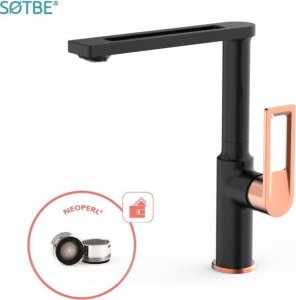 Bateria kuchenna Sotbe Loft Svart stojąca czarna z elementami różowego złota (LOF-B/G-SKH-12568833) 4