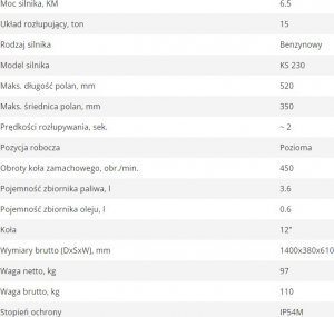 Könner & Söhnen Kinetyczna łuparka do drewna KS 15TKG 52/35 8