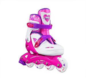 Rolki Nils Extreme NJ0321 rekreacyjne regulowane różowe r. 31-35 4