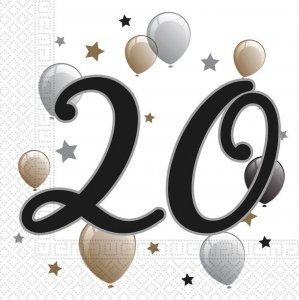 PROCOS Serwetki papierowe 20 urodziny rocznica balony x20 1