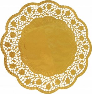Wimex Serwetki ozdobne złote podkład pod tort 36cm 4 szt 1