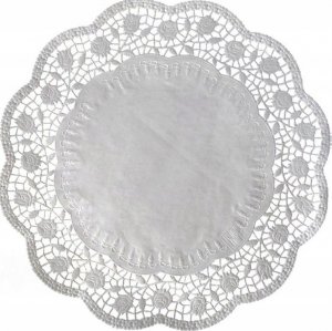 Wimex Serwetki ażurowe okrągłe papierowe białe 10cm 500x 1
