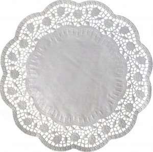 Wimex Serwetki ażurowe okrągłe papierowe białe 24cm 100x 1