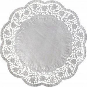 Wimex Serwetki ażurowe okrągłe papierowe białe 34cm 100x 1