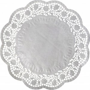 Wimex Serwetki ażurowe okrągłe papierowe białe 38cm 100x 1