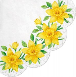 Paw Serwetki papierowe jednorazowe kwiaty żonkile x12 1