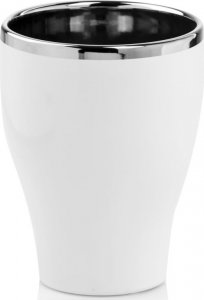 Polnix Osłonka na doniczkę ceramiczna biała srebrna 14 cm 1