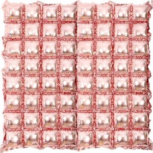 Inspiruj Ściana balonowa foliowa metaliczna kurtyna tło do fotobudki na Instagram balony na imprezę różowe złoto 1