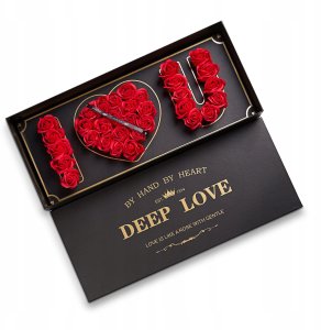 Inspiruj Flowerbox flower box I LOVE YOU czerwone róże mydlane wieczne prezent XXL 1