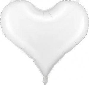 PartyDeco Balon foliowy serce w kształcie serca białe serce 1