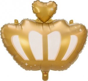 PartyDeco Balon foliowy Korona dla księżniczki złoty na hel 1