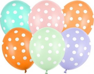 PartyDeco Balony lateksowe 30cm w kropki grochy 6szt 1