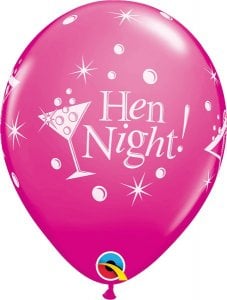 Qulatex Balon lateksowy różowy kieliszek martini Hen night 1