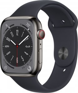 Smartwatch Apple Watch 8 GPS + Cellular 45mm Graphite Stainless Steel Granatowy  (MNKU3WB/A) 1