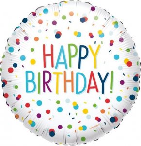 AMSCAN Balon foliowy Happy Birthday urodzinowy w kropki 1