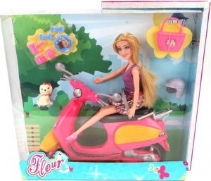 Fleur FLEUR KWIECISTA LALKA FLEUR BLONDYNKA NA SKUTERZE 6624 3