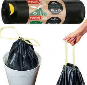 Bee Smart Worki na śmieci z taśmą uchwytami 70l 15szt MOCNE 1