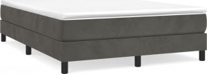 vidaXL vidaXL Łóżko kontynentalne, ciemnoszare, obite aksamitem, 140x200 cm 2