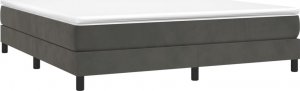 vidaXL vidaXL Łóżko kontynentalne, ciemnoszare, obite aksamitem, 180x200 cm 3