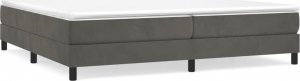 vidaXL vidaXL Łóżko kontynentalne, ciemnoszare, obite aksamitem, 200x200 cm 2