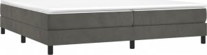 vidaXL vidaXL Łóżko kontynentalne, ciemnoszare, obite aksamitem, 200x200 cm 3