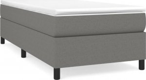 vidaXL Łóżko kontynentalne, ciemnoszare, obite tkaniną, 100x200 cm 2