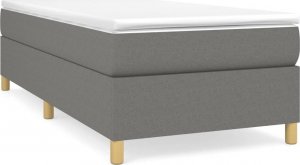 vidaXL Łóżko kontynentalne, ciemnoszare, obite tkaniną, 100x200 cm 2