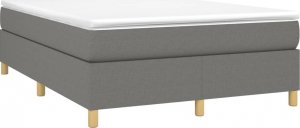 vidaXL Łóżko kontynentalne, ciemnoszare, obite tkaniną, 140x190 cm 3