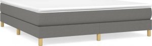 vidaXL Łóżko kontynentalne, ciemnoszare, obite tkaniną, 160x200 cm 2