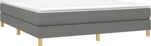 vidaXL Łóżko kontynentalne, ciemnoszare, obite tkaniną, 160x200 cm 3