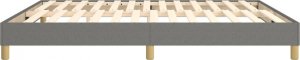 vidaXL Łóżko kontynentalne, ciemnoszare, obite tkaniną, 160x200 cm 6