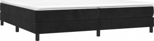 vidaXL vidaXL Łóżko kontynentalne, czarne, obite aksamitem, 200x200 cm 3
