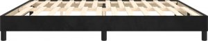 vidaXL vidaXL Łóżko kontynentalne, czarne, obite aksamitem, 200x200 cm 6