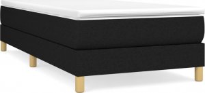 vidaXL Łóżko kontynentalne, czarne, obite tkaniną, 80x200 cm 2