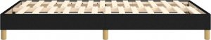 vidaXL Łóżko kontynentalne, czarne, tapicerowane tkaniną, 120x200 cm 6