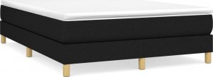 vidaXL Łóżko kontynentalne, czarne, tapicerowane tkaniną, 140x200 cm 2