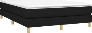 vidaXL Łóżko kontynentalne, czarne, tapicerowane tkaniną, 140x200 cm 3
