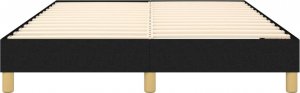 vidaXL Łóżko kontynentalne, czarne, tapicerowane tkaniną, 140x200 cm 5