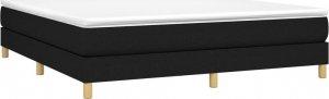 vidaXL Łóżko kontynentalne, czarne, tapicerowane tkaniną, 160x200 cm 3
