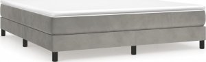 vidaXL vidaXL Łóżko kontynentalne, jasnoszare, 180x200 cm, obite aksamitem 2