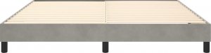 vidaXL vidaXL Łóżko kontynentalne, jasnoszare, 180x200 cm, obite aksamitem 5