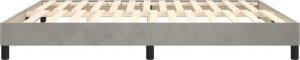 vidaXL vidaXL Łóżko kontynentalne, jasnoszare, 180x200 cm, obite aksamitem 6