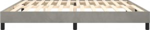 vidaXL vidaXL Łóżko kontynentalne, jasnoszare, 200x200 cm, obite aksamitem 6