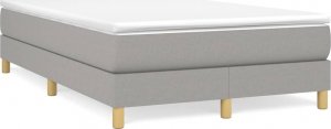 vidaXL Łóżko kontynentalne, jasnoszare, obite tkaniną, 120x200 cm 2