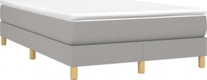 vidaXL Łóżko kontynentalne, jasnoszare, obite tkaniną, 120x200 cm 3