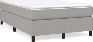 vidaXL Łóżko kontynentalne, jasnoszare, obite tkaniną, 120x200 cm 2