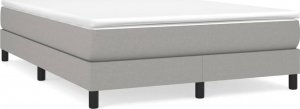 vidaXL Łóżko kontynentalne, jasnoszare, obite tkaniną, 140x200 cm 2
