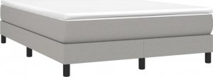 vidaXL Łóżko kontynentalne, jasnoszare, obite tkaniną, 140x200 cm 3