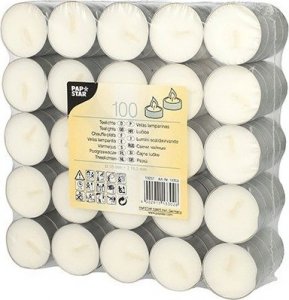 Papstar Podgrzewacze świeczki tealight białe świece 100szt 1