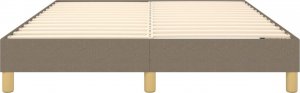 vidaXL Łóżko kontynentalne, kolor taupe, obite tkaniną, 140x200 cm 5